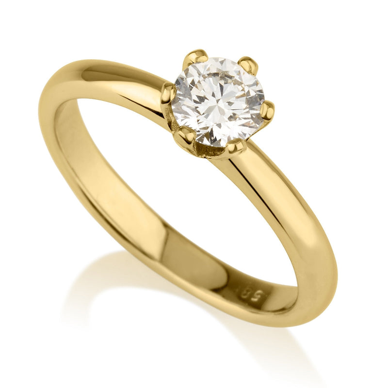 טבעת אירוסין עדי 0.50 קראט זהב צהוב