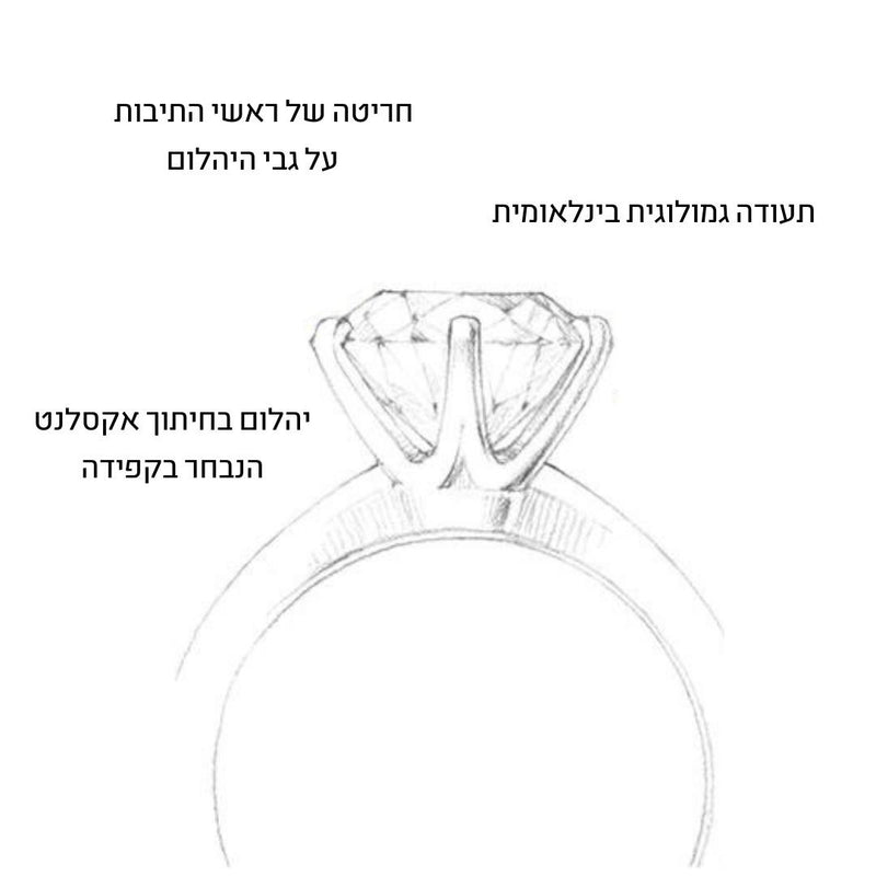 טבעת אירוסין כרמן 2 קראט - זהב צהוב