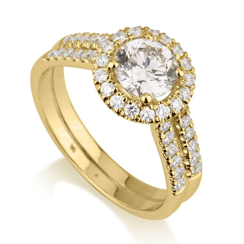 טבעת יהלומים סוויפט זהב צהוב