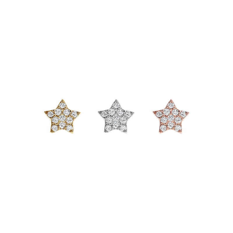 עגיל כוכב יהלומים Mini -בודד