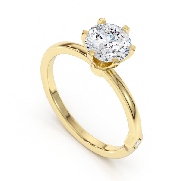 טבעת אירוסין כרמן 1.2 קראט - זהב צהוב