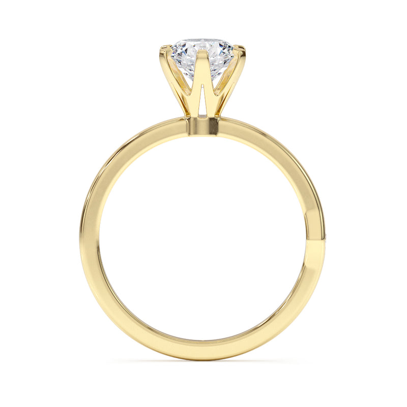 טבעת אירוסין כרמן 1 קראט - זהב צהוב