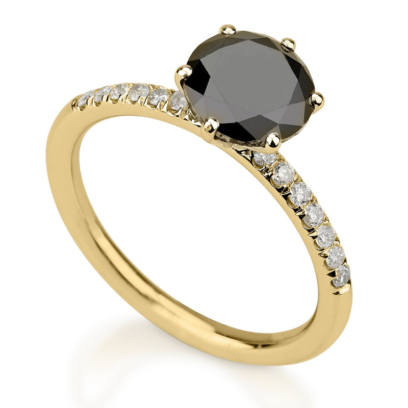 טבעת יהלום שחור אמה