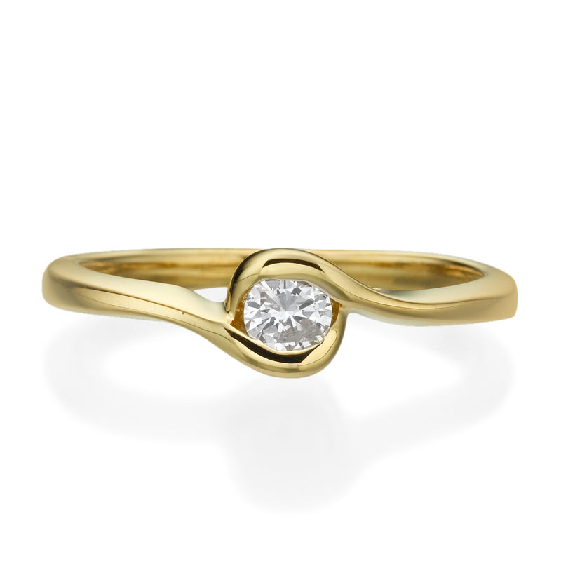 טבעת  יהלום בלייק זהב צהוב