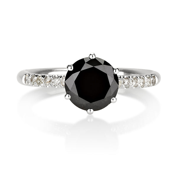 טבעת יהלום שחור אמה