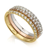 טבעת יהלומים ליבי זהב צהוב