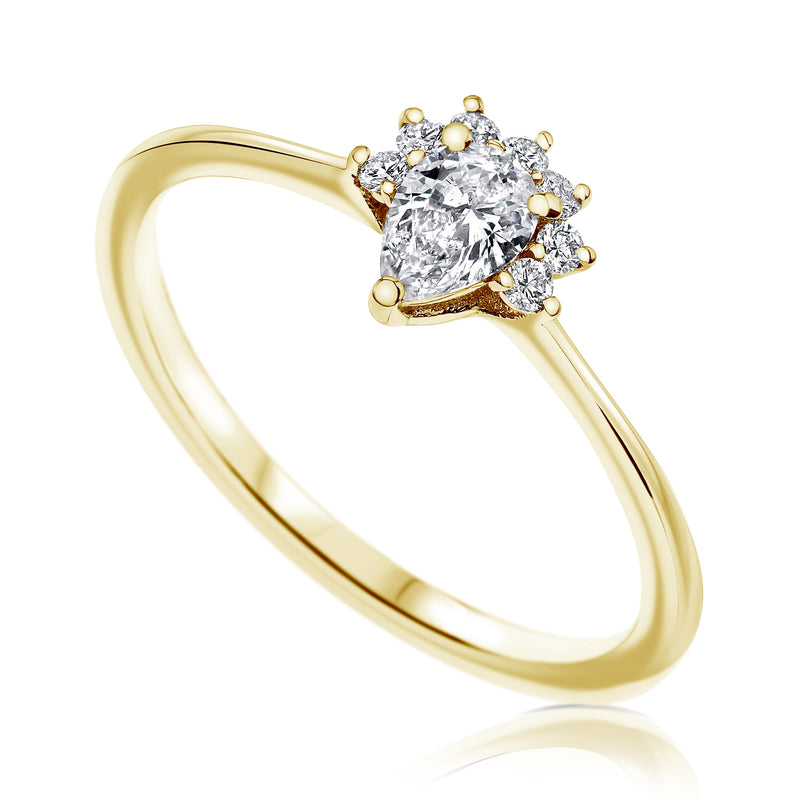 crown diamond ring yellow gold