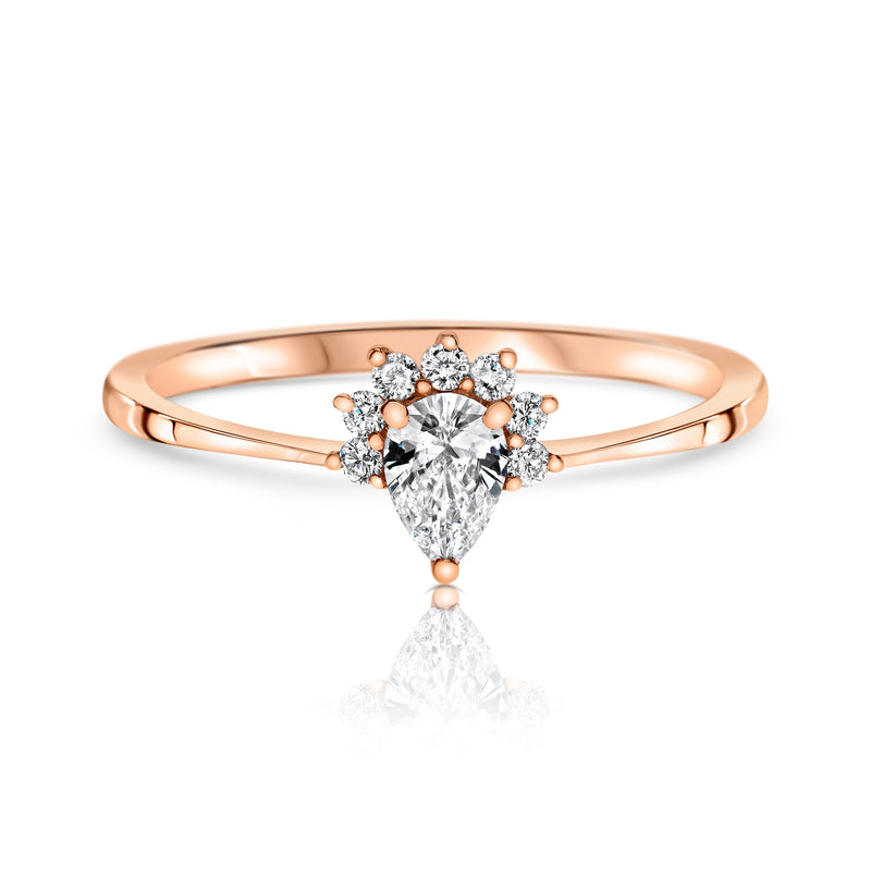 crown diamond ring rose gold