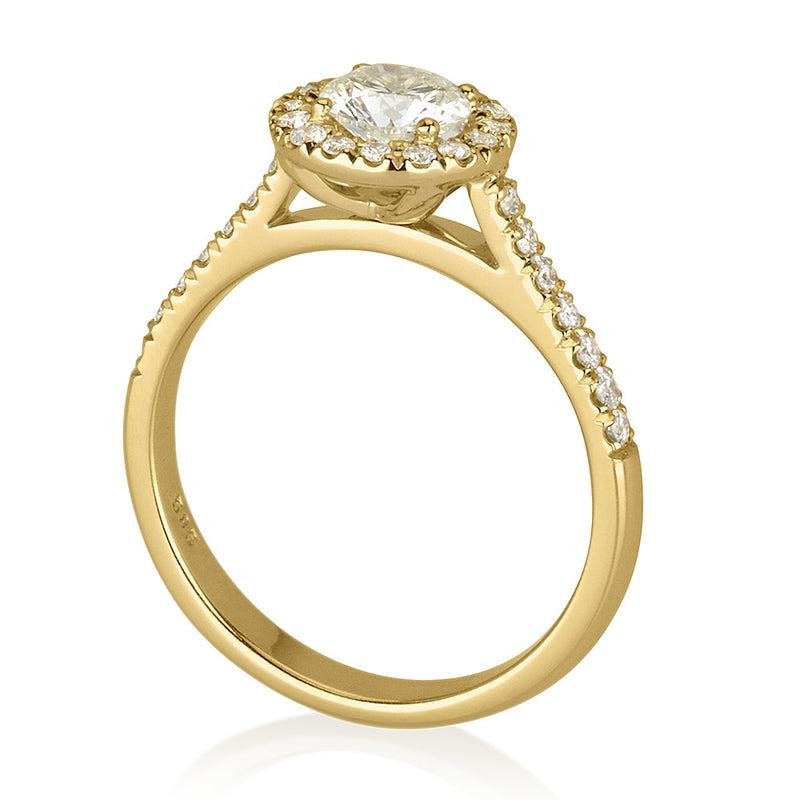 טבעת אירוסין רובין זהב צהוב
